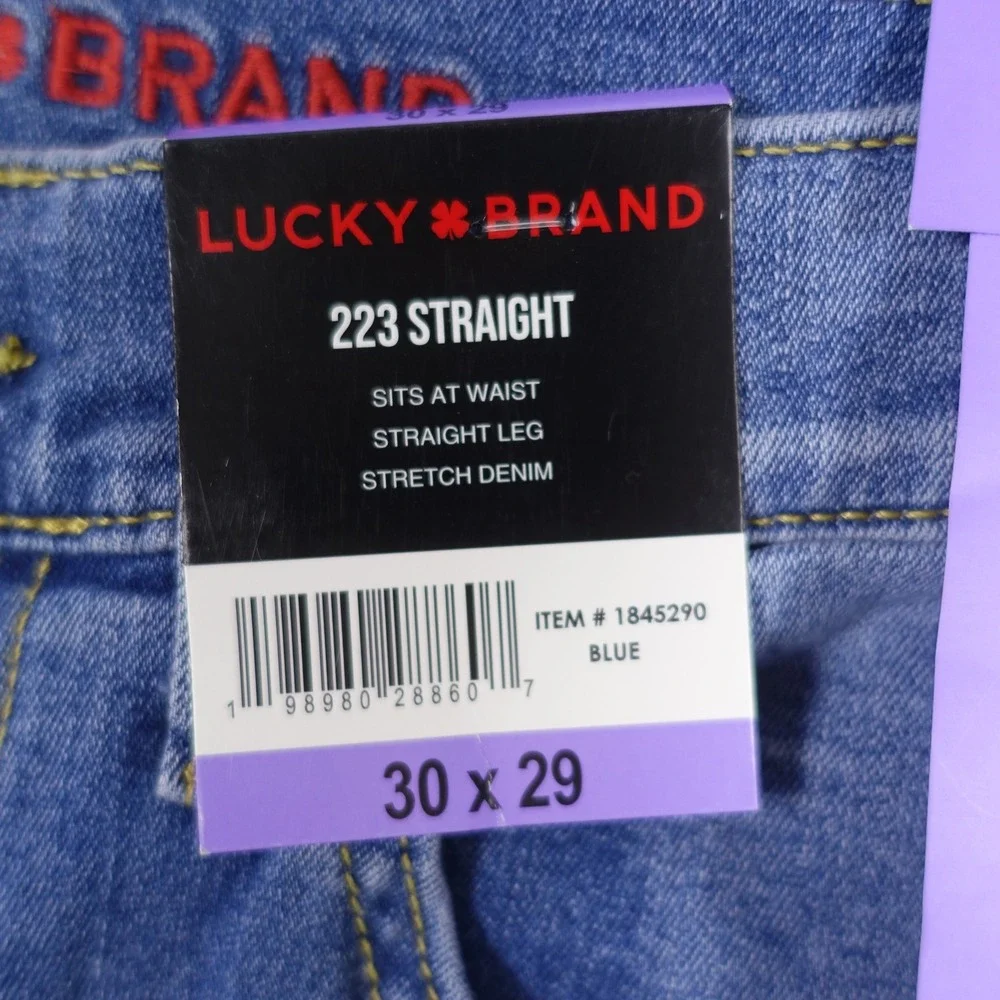 Lucky Brand 223 Straight Leg Mens Blue Stretch Denim Jeans 30x29 NEW 1845290